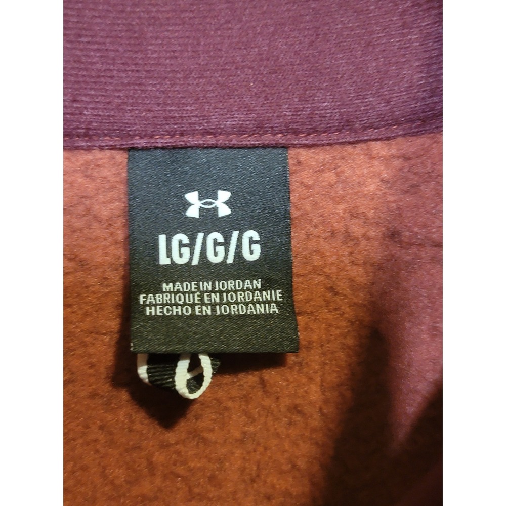 Under Armour‎ Mens Vest Large LG Full Zip Sleeveless Jacket Maroon Fleece Top - Picture 3 of 7